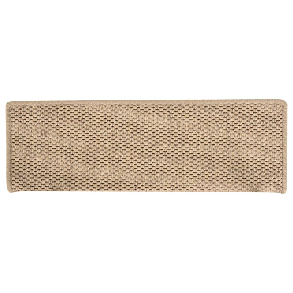 Trapmatten zelfklevend 15 st sisal-look 65x21x4 cm