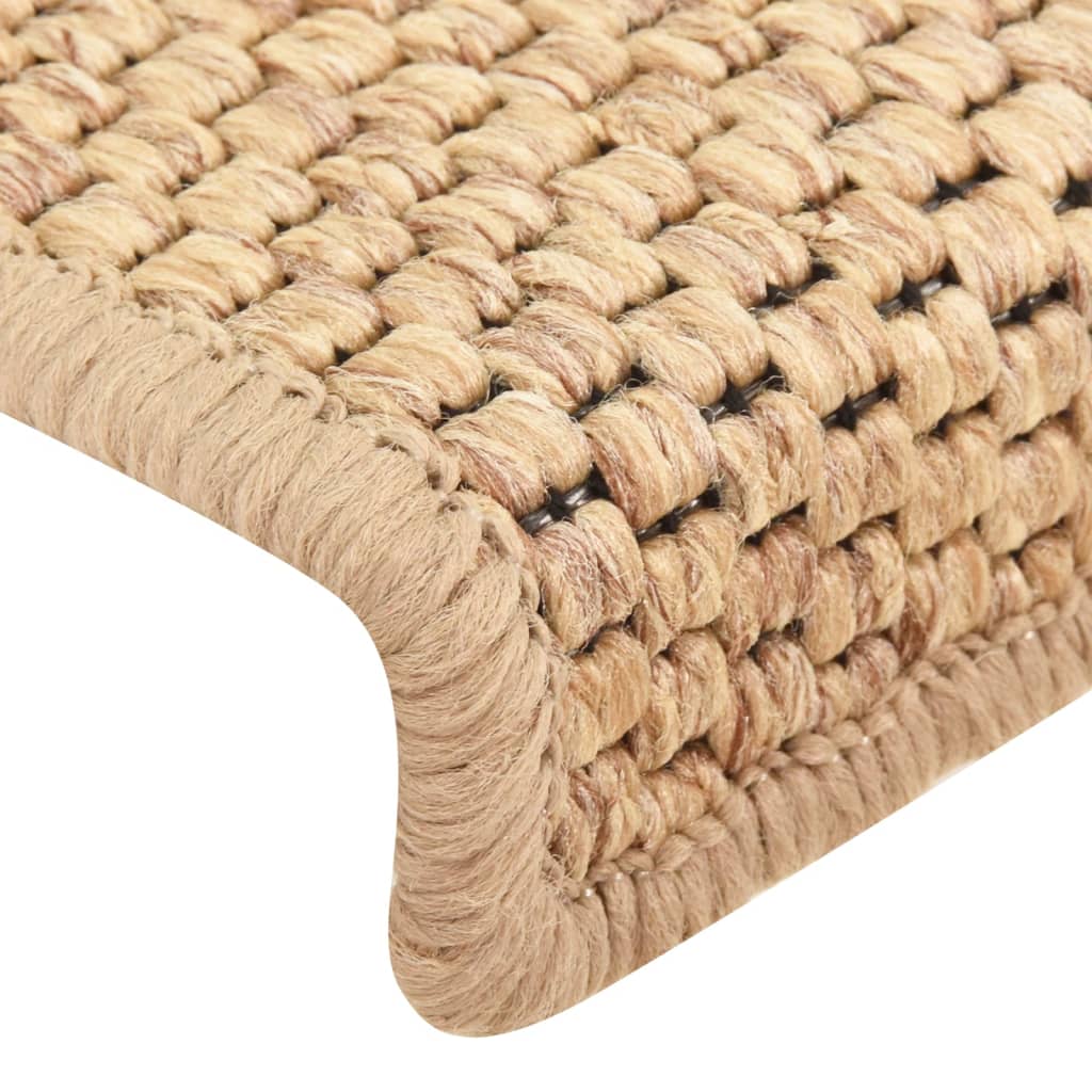 Trapmatten zelfklevend 15 st sisal-look 65x21x4 cm