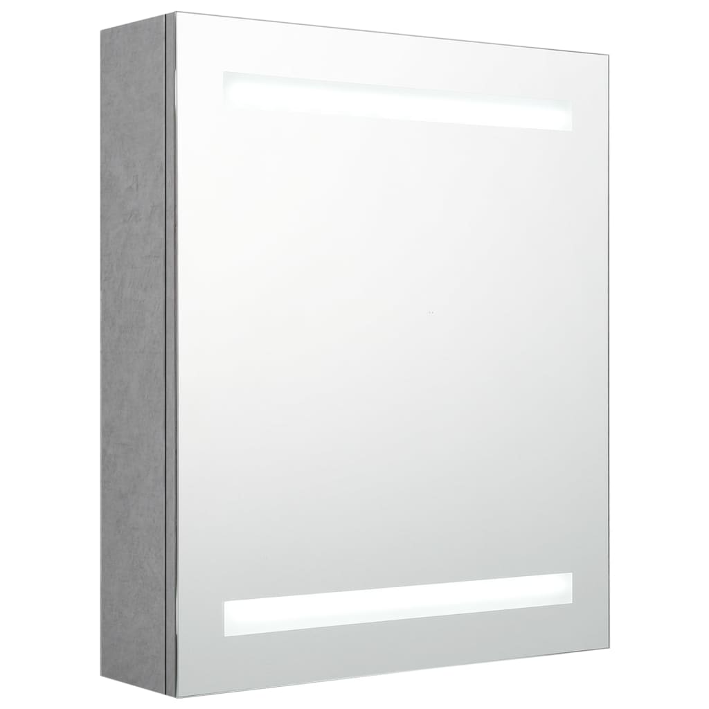 Badkamerkast met spiegel LED 50x14x60 cm eikenkleurig