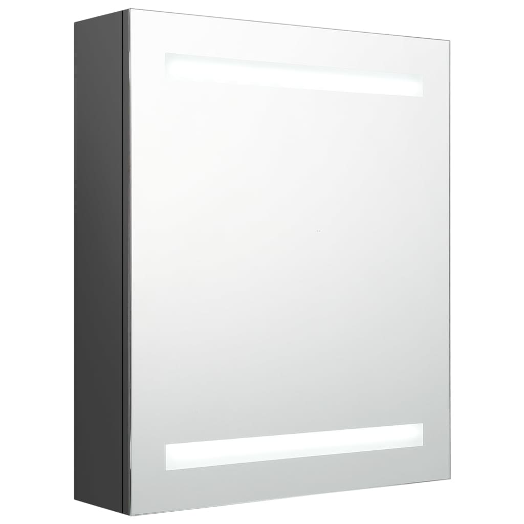 Badkamerkast met spiegel LED 50x14x60 cm eikenkleurig