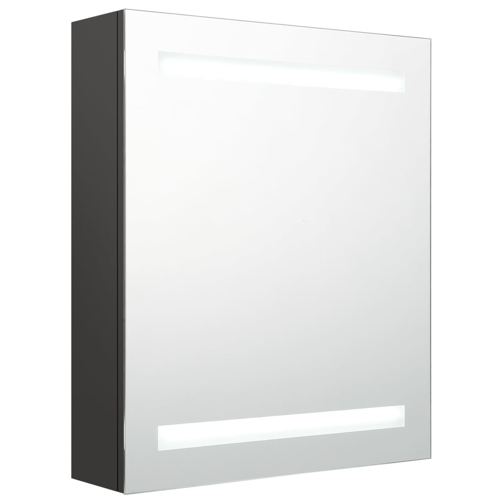 Badkamerkast met spiegel LED 50x14x60 cm eikenkleurig