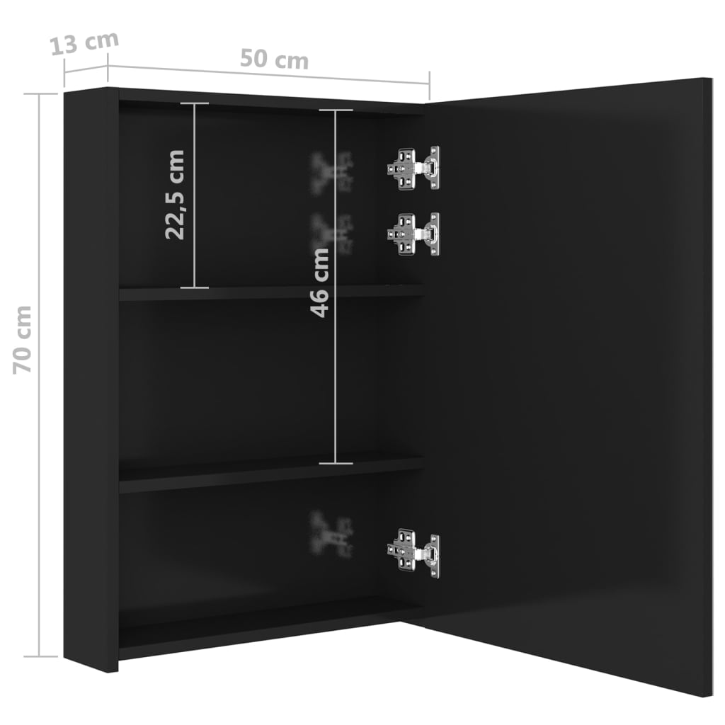 Meuble de salle de bain avec miroir LED 89x14x62 cm