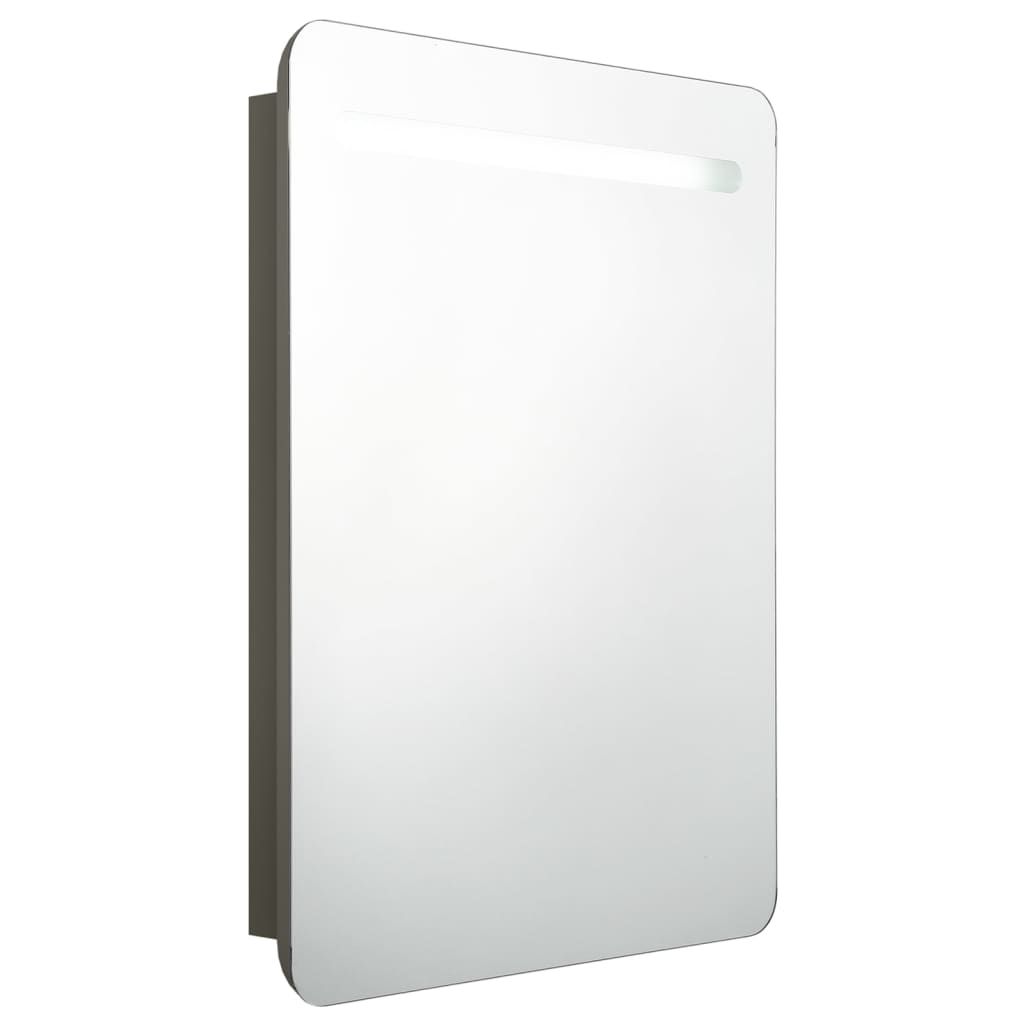 Meuble de salle de bain avec miroir et LED 60x11x80 cm blanc brillant