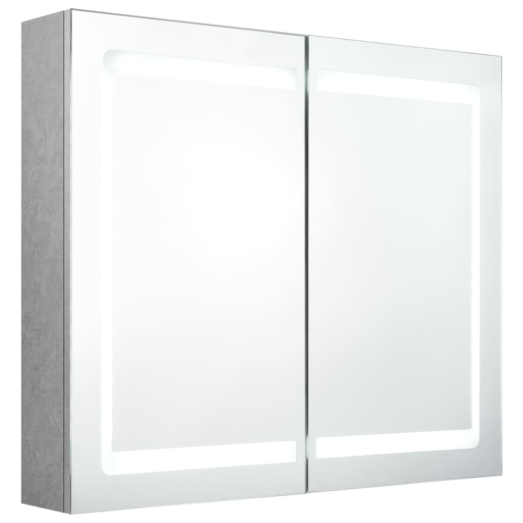 Badkamerkast met spiegel LED 80x12x68 cm eikenkleurig