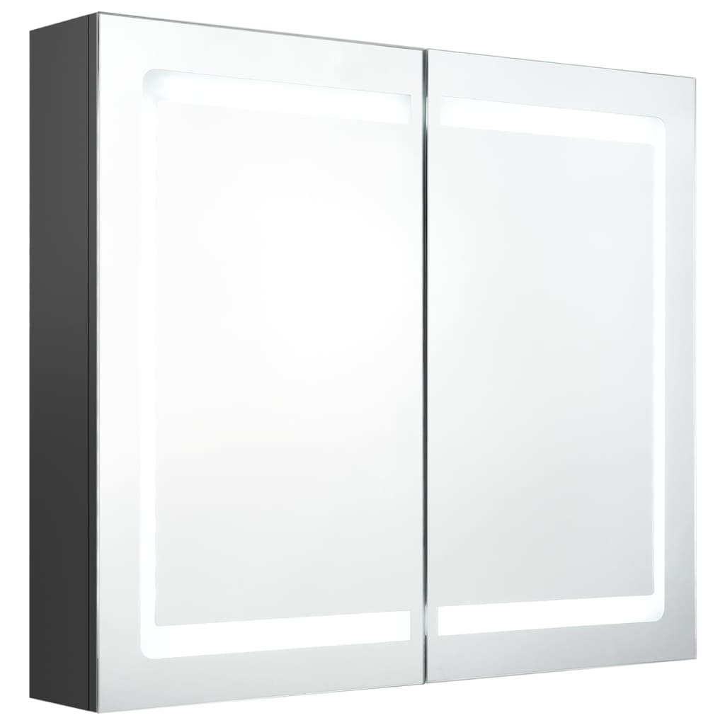 Badkamerkast met spiegel LED 80x12x68 cm eikenkleurig