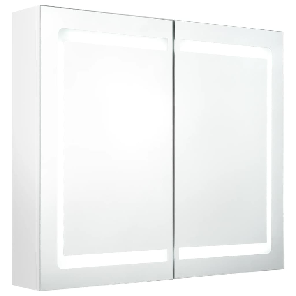 Badkamerkast met spiegel LED 80x12x68 cm eikenkleurig