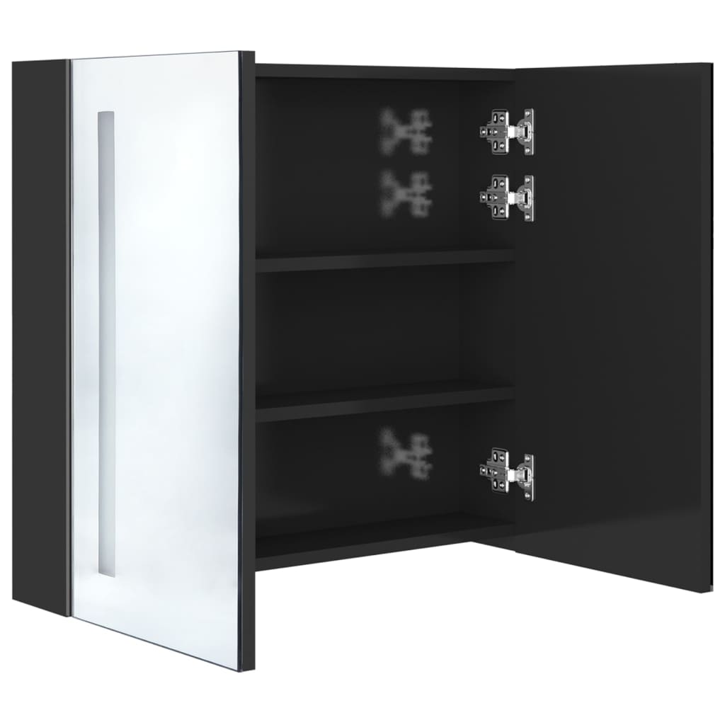 Badkamerkast met spiegel LED 50x13x70 cm eikenkleurig