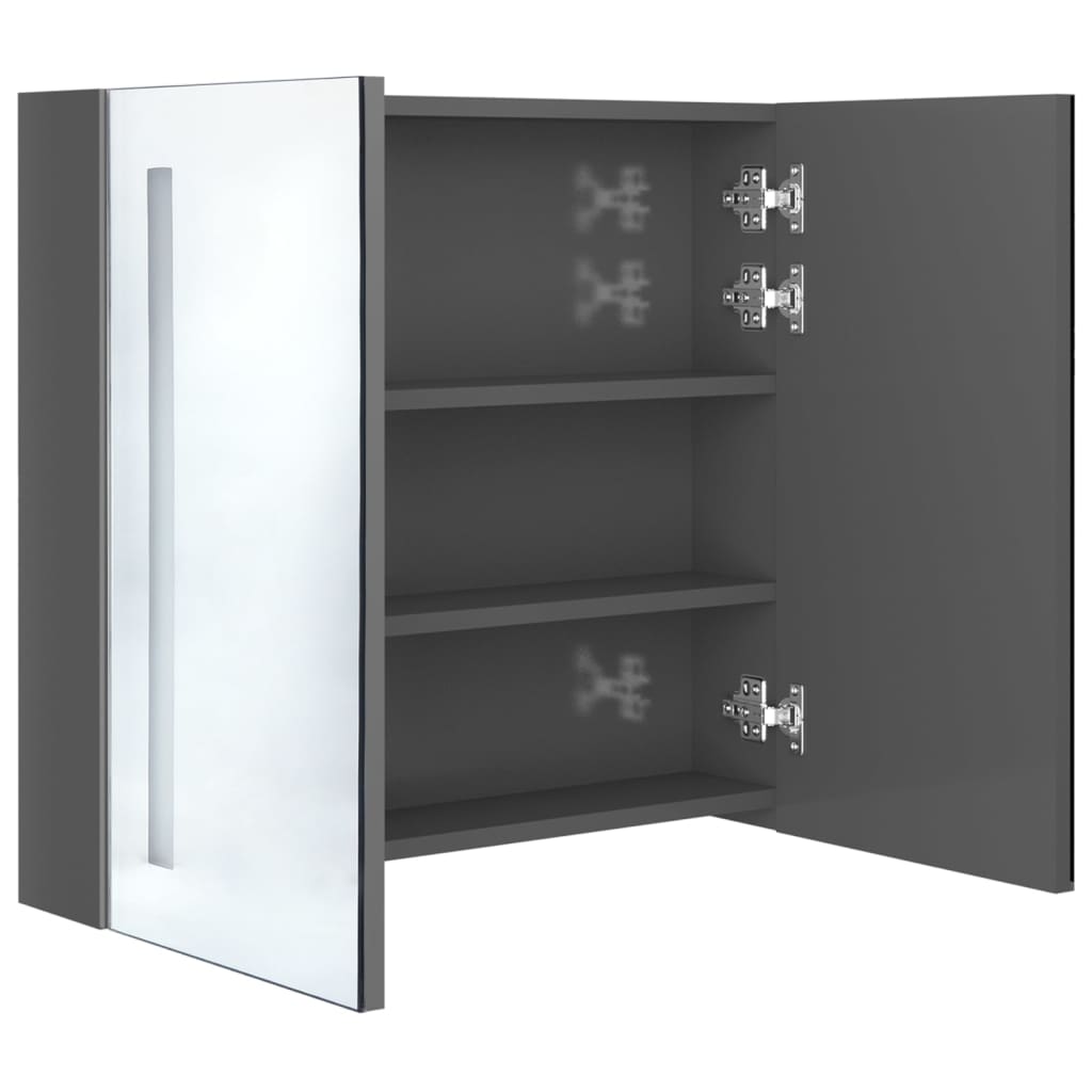 Badkamerkast met spiegel LED 50x13x70 cm eikenkleurig