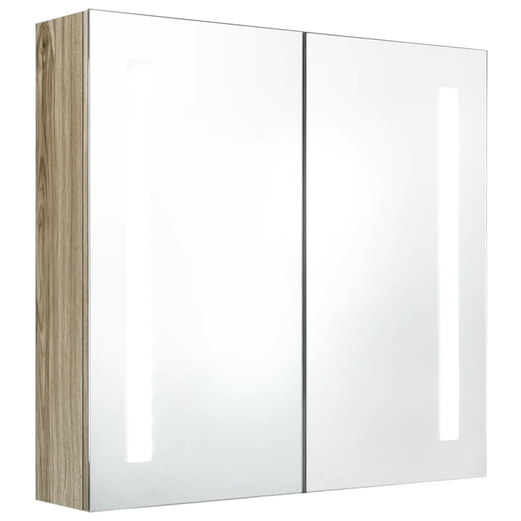 Meuble de salle de bain avec miroir LED 89x14x62 cm