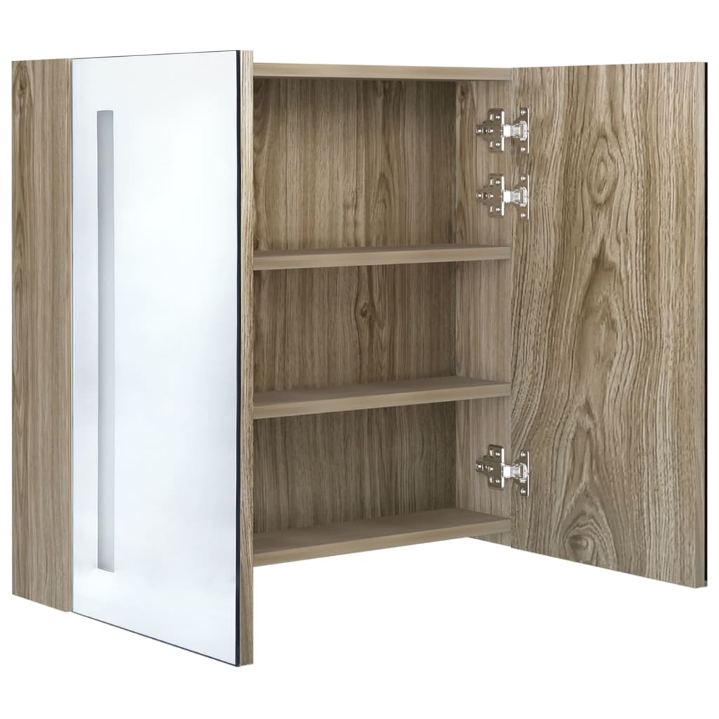 Meuble de salle de bain avec miroir LED 89x14x62 cm