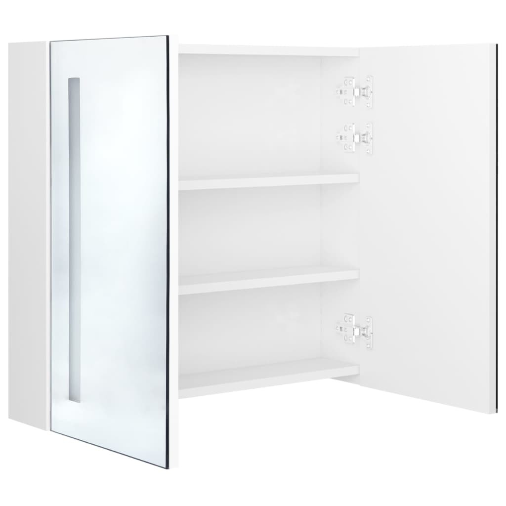 Badkamerkast met spiegel LED 89x14x62 cm