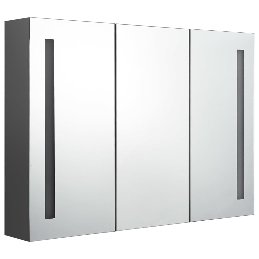 Meuble de salle de bain avec miroir LED 89x14x62 cm