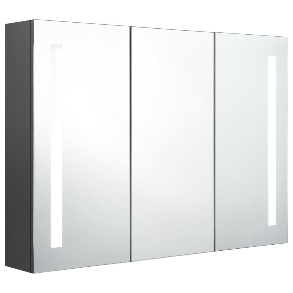 Meuble de salle de bain avec miroir LED 89x14x62 cm