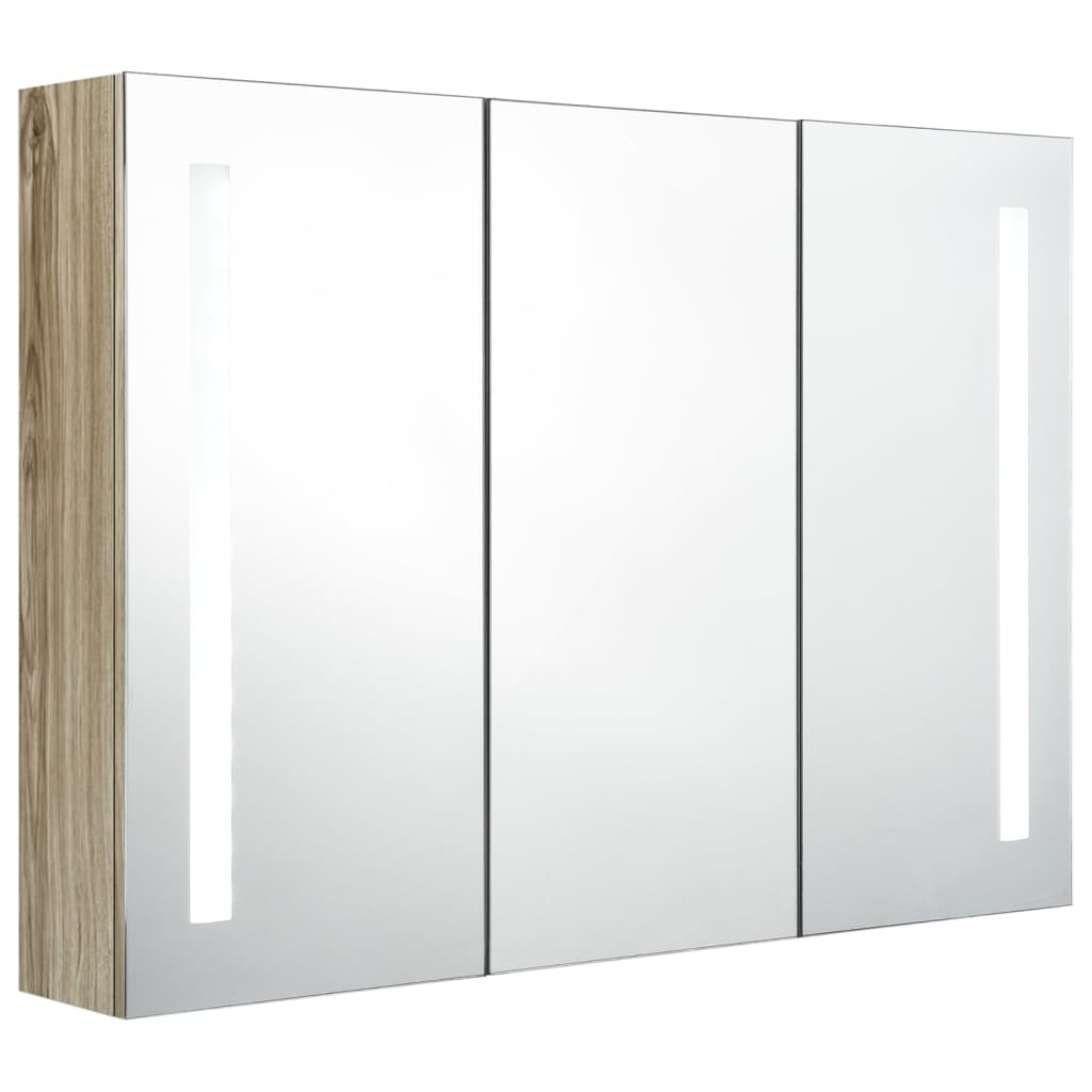 Meuble de salle de bain avec miroir LED 89x14x62 cm