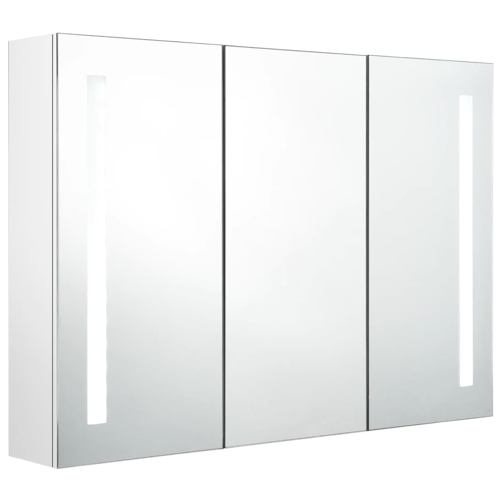 Meuble de salle de bain avec miroir LED 89x14x62 cm