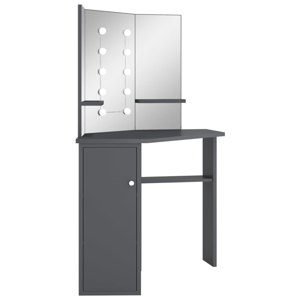 Coiffeuse d'angle avec LED 111x54x141,5 cm