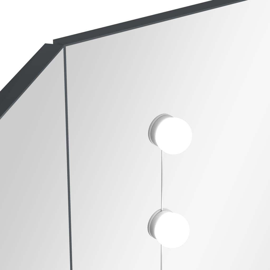 Coiffeuse d'angle avec LED 111x54x141,5 cm