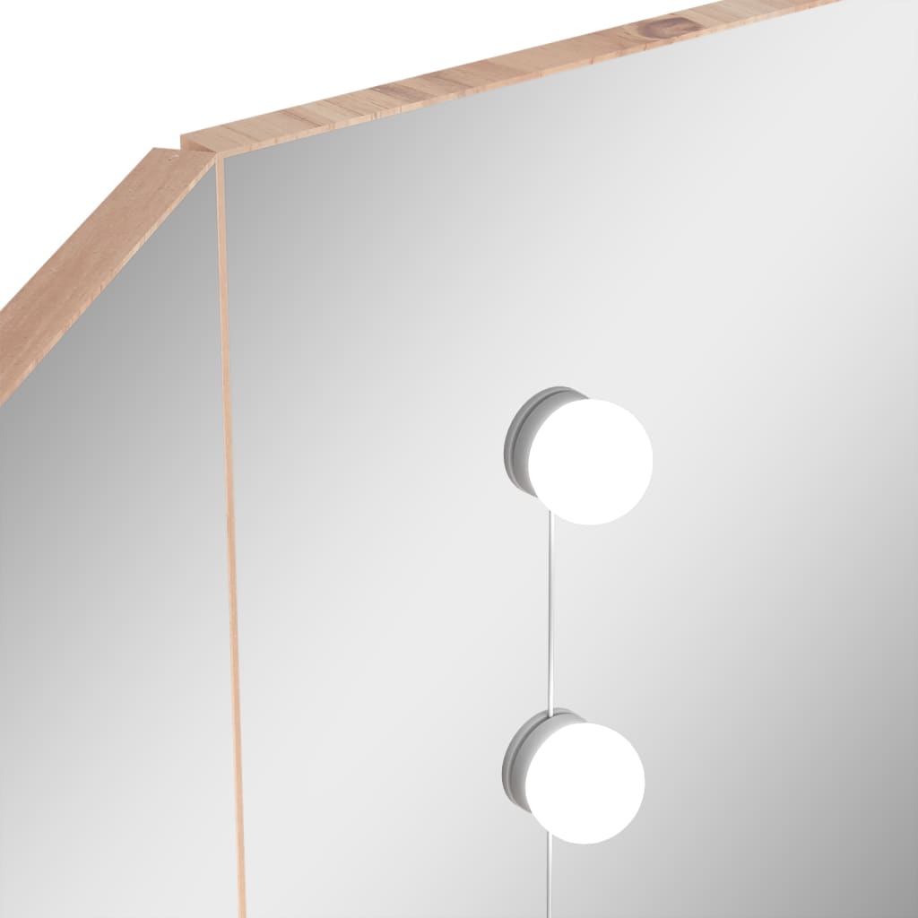 Coiffeuse d'angle avec LED 111x54x141,5 cm