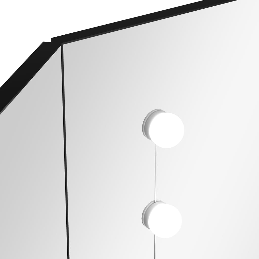 Coiffeuse d'angle avec LED 111x54x141,5 cm