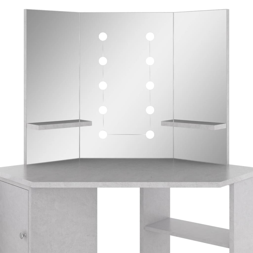 Hoekkaptafel met LED 111x54x141,5 cm