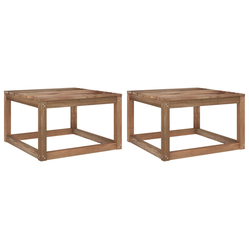 Tables de jardin 2 pcs palette 60x60x36,5 cm bois de pin imprégné