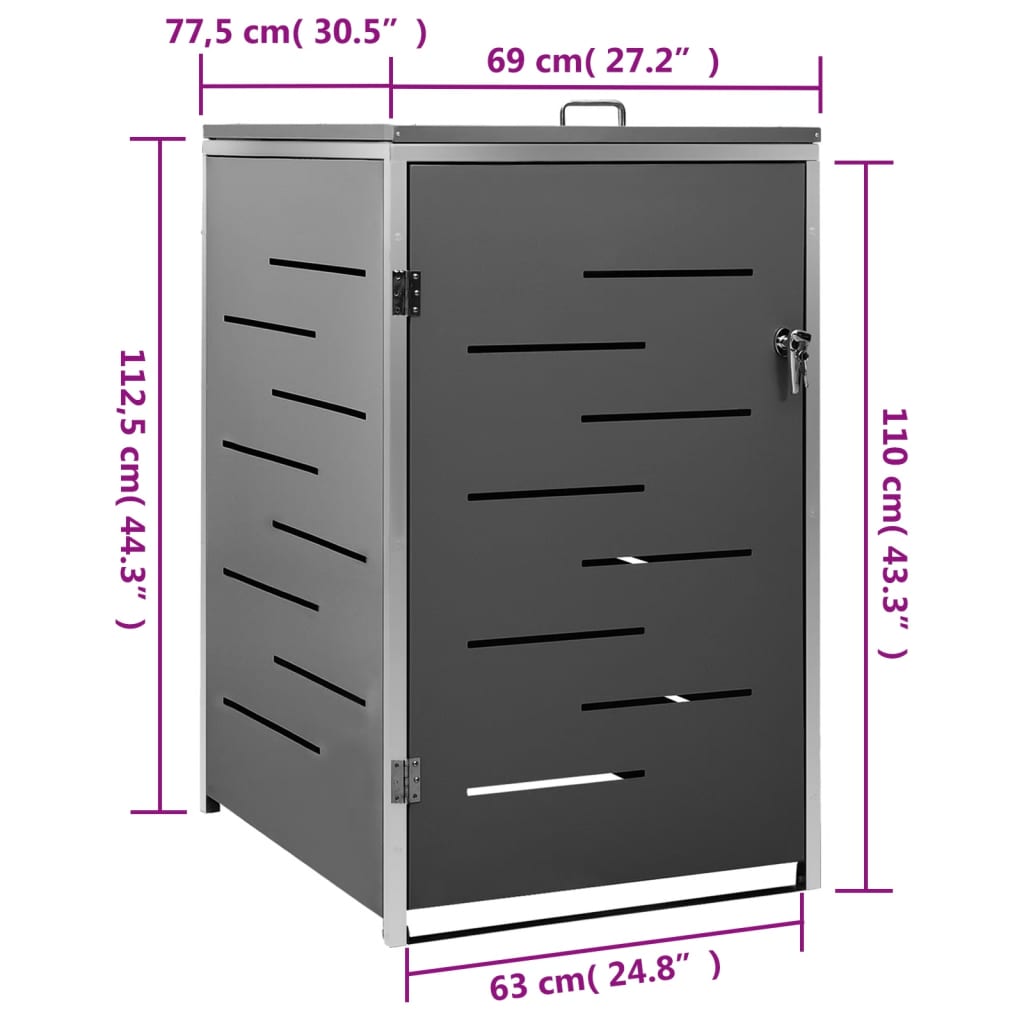 Containerberging dubbel 138x77,5x112,5 cm roestvrij staal