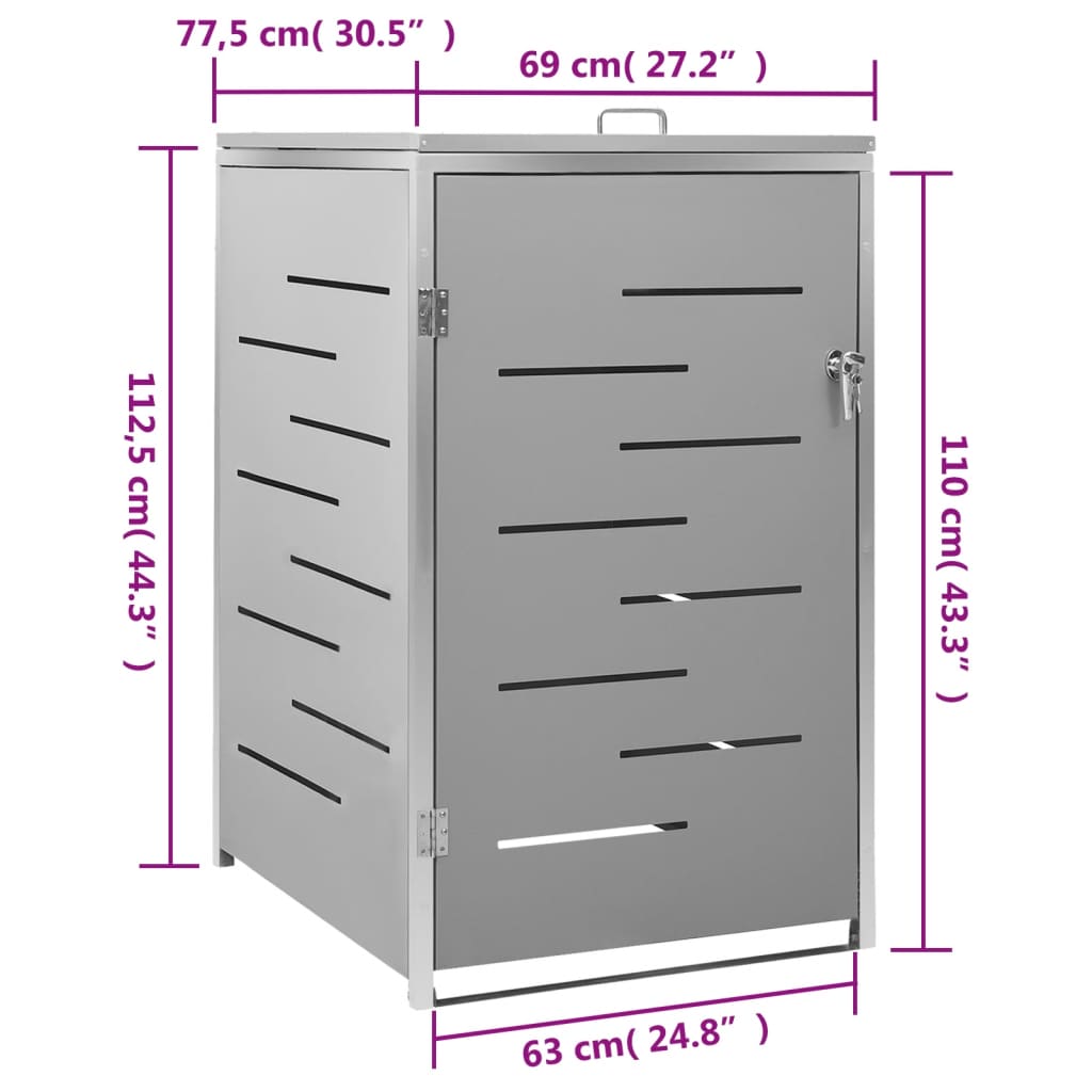 Containerberging dubbel 138x77,5x112,5 cm roestvrij staal