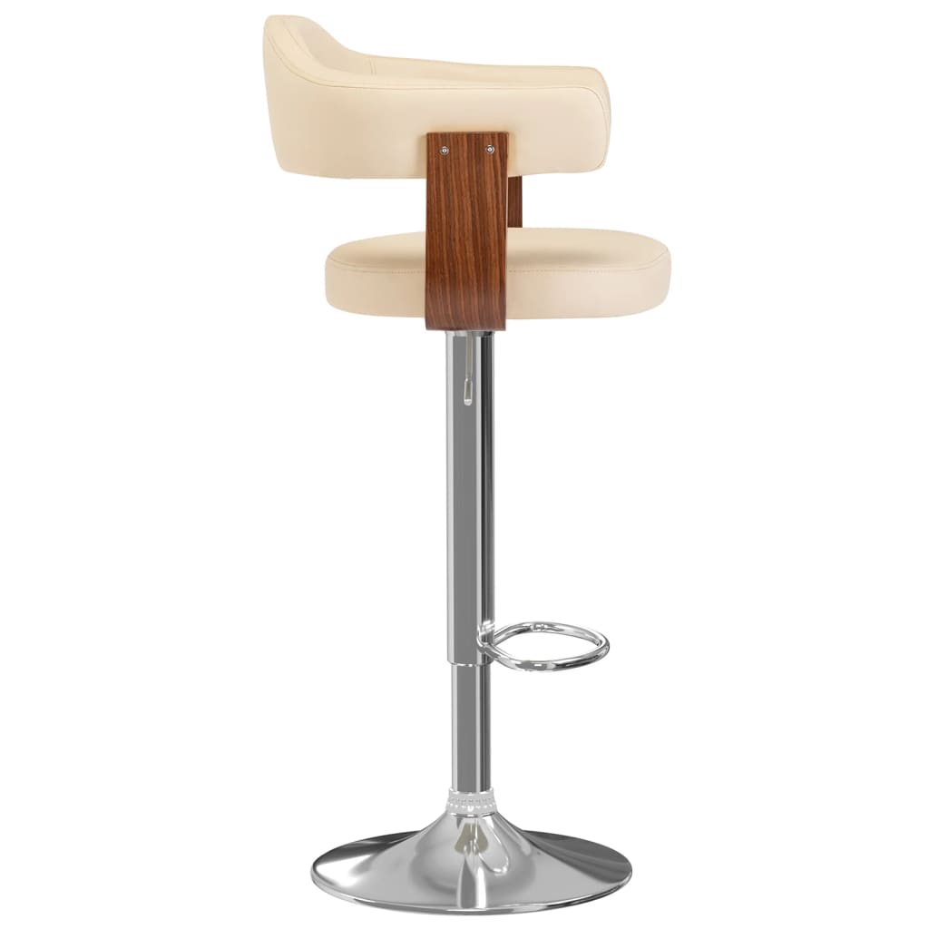 Tabourets de bar 2 pcs bois courbé simili cuir