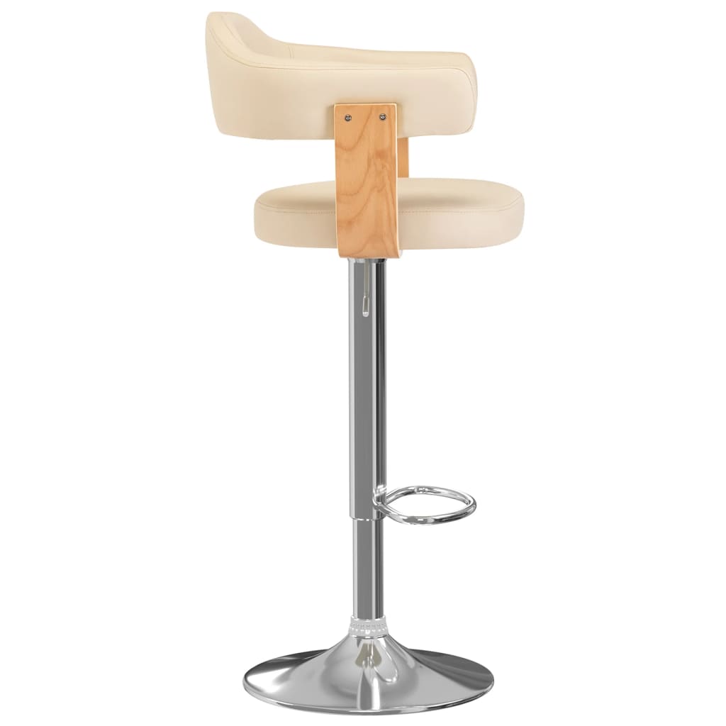 Tabourets de bar 2 pcs bois courbé simili cuir