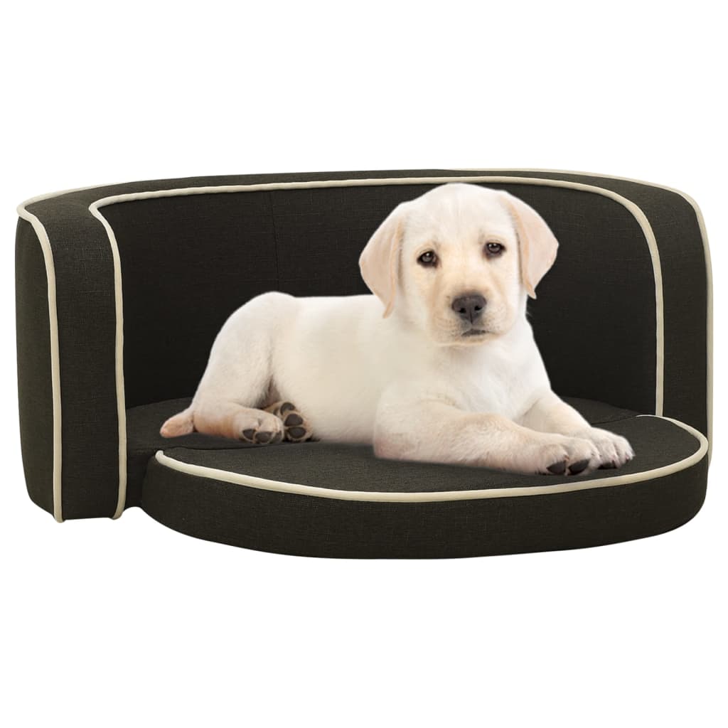 Canapé pliable pour chien 76x71x30 cm lin noir