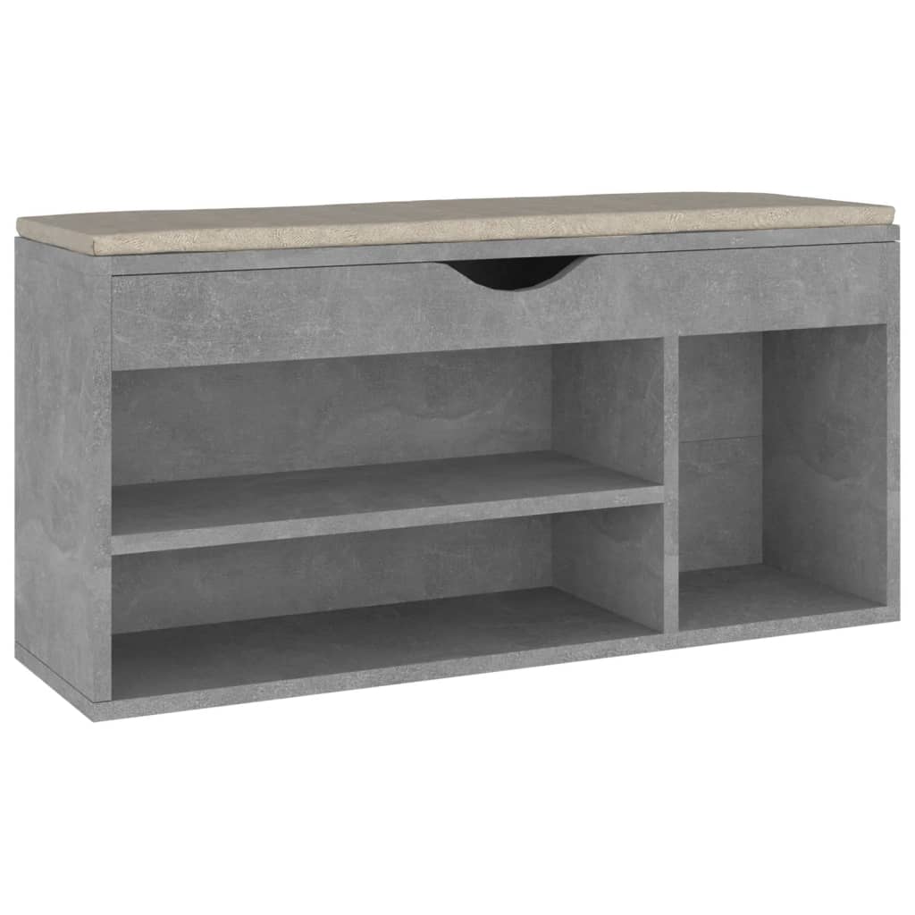 Schoenenbank met kussen 104x30x49 cm bewerkt hout