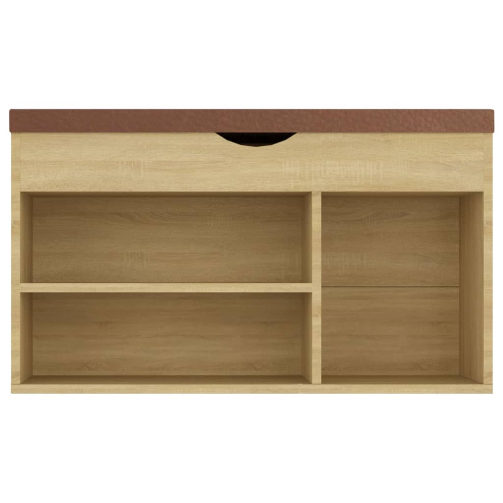 Schoenenbank met kussen 80x30x47 cm hout