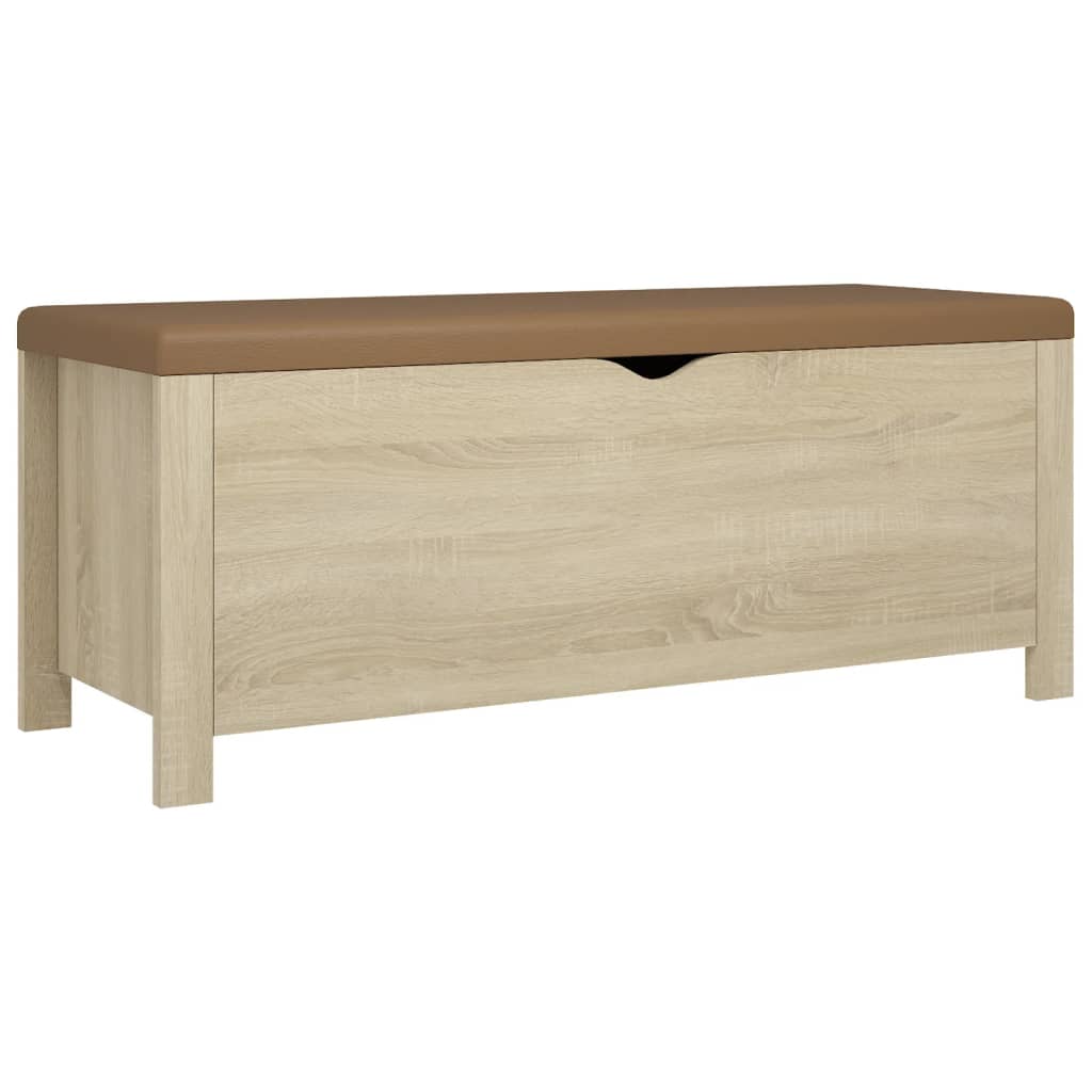 Boîte de rangement avec coussin 105x40x45 cm en bois travaillé