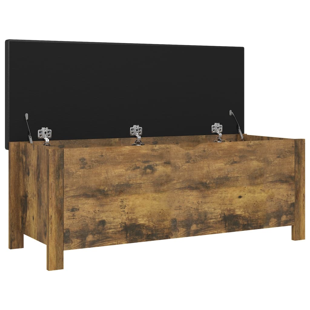 Boîte de rangement avec coussin 105x40x45 cm en bois travaillé