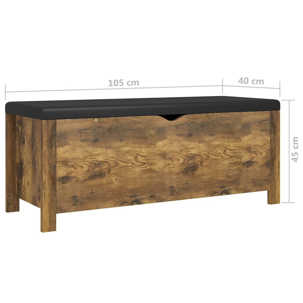 Boîte de rangement avec coussin 105x40x45 cm en bois travaillé