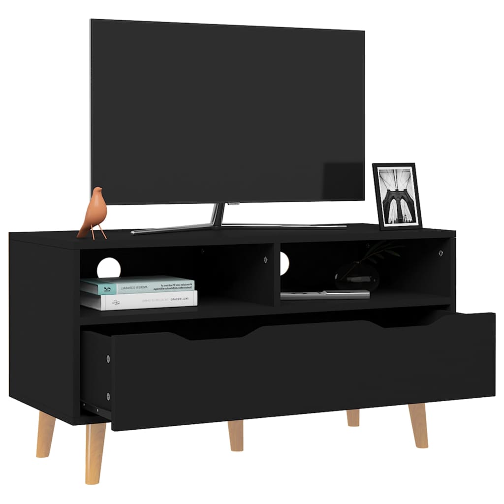 Meuble TV 90x40x48,5 cm ouvré en bois couleur chêne