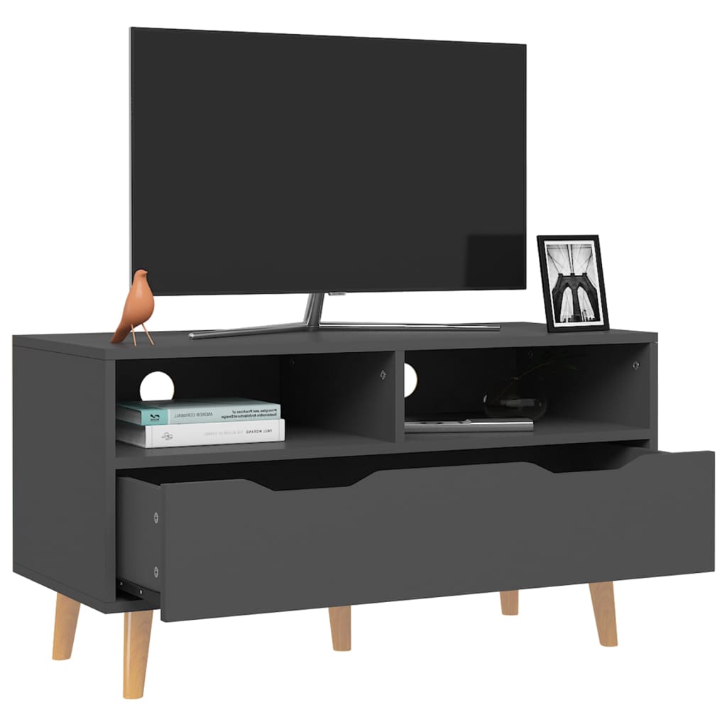 Meuble TV 90x40x48,5 cm ouvré en bois couleur chêne