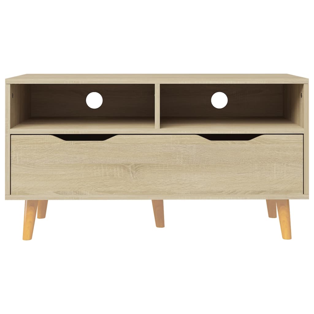 Meuble TV 90x40x48,5 cm ouvré en bois couleur chêne