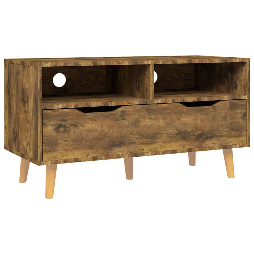 Meuble TV 90x40x48,5 cm ouvré en bois couleur chêne