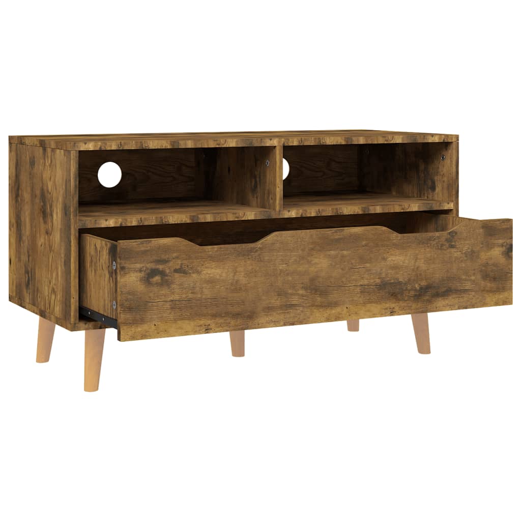 Meuble TV 90x40x48,5 cm ouvré en bois couleur chêne