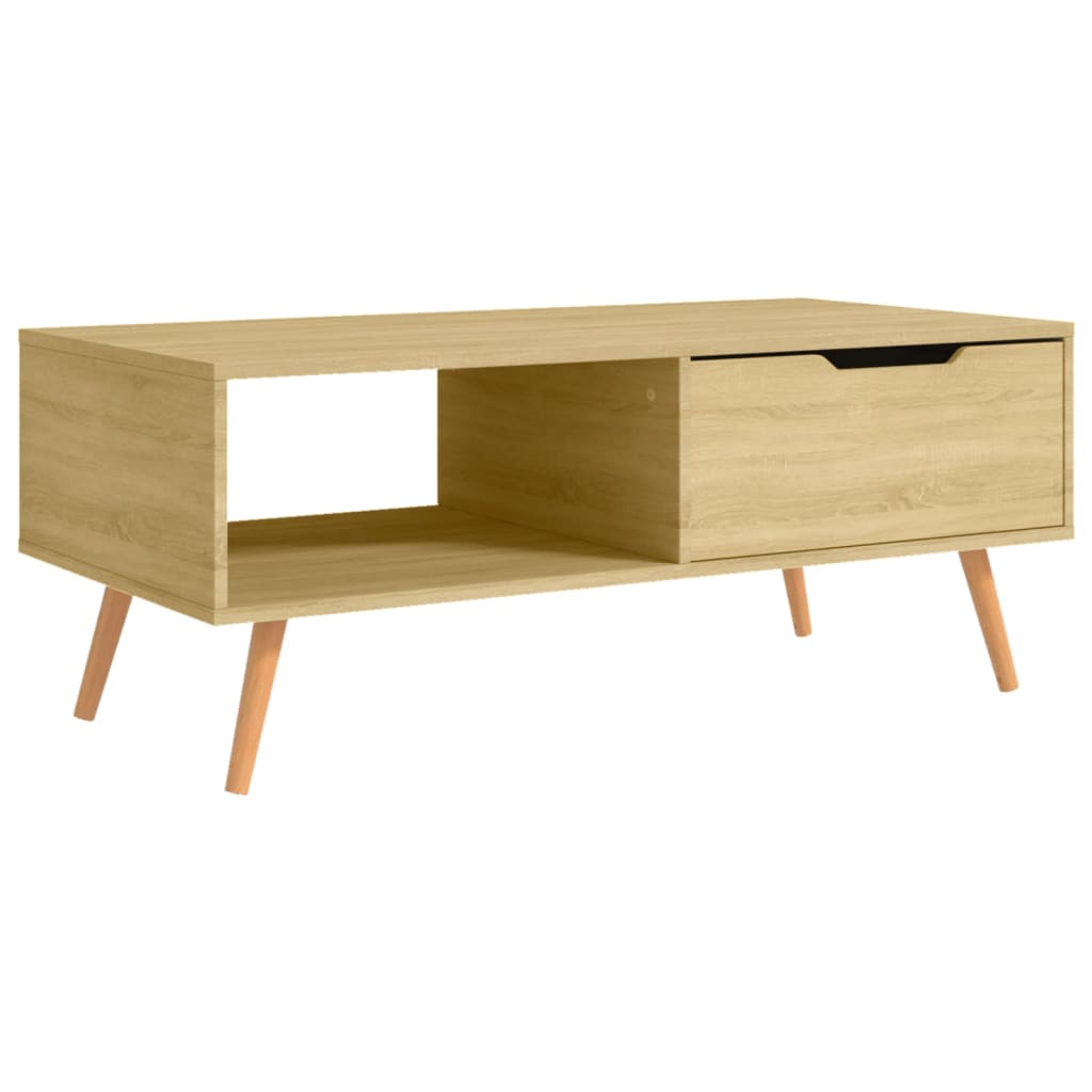 Table basse 100x49,5x43 cm en bois travaillé