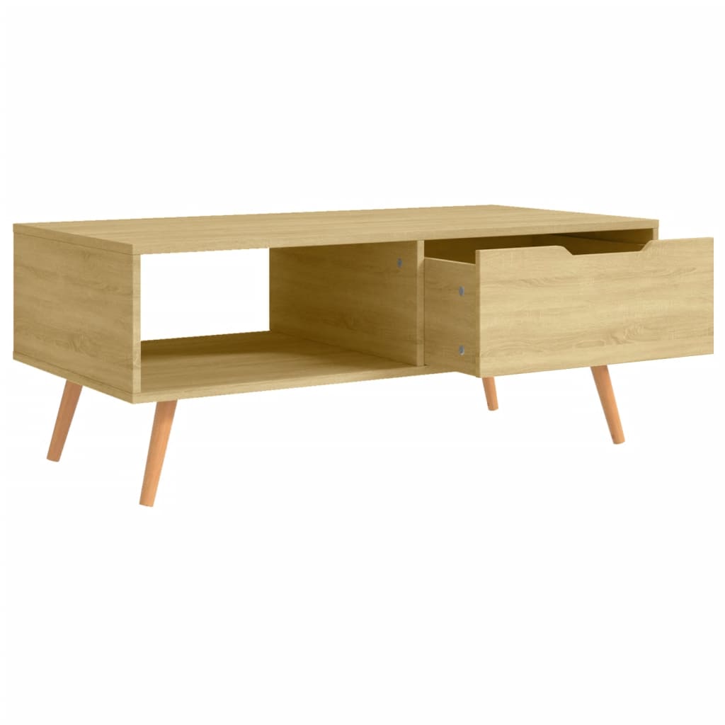 Table basse 100x49,5x43 cm en bois travaillé