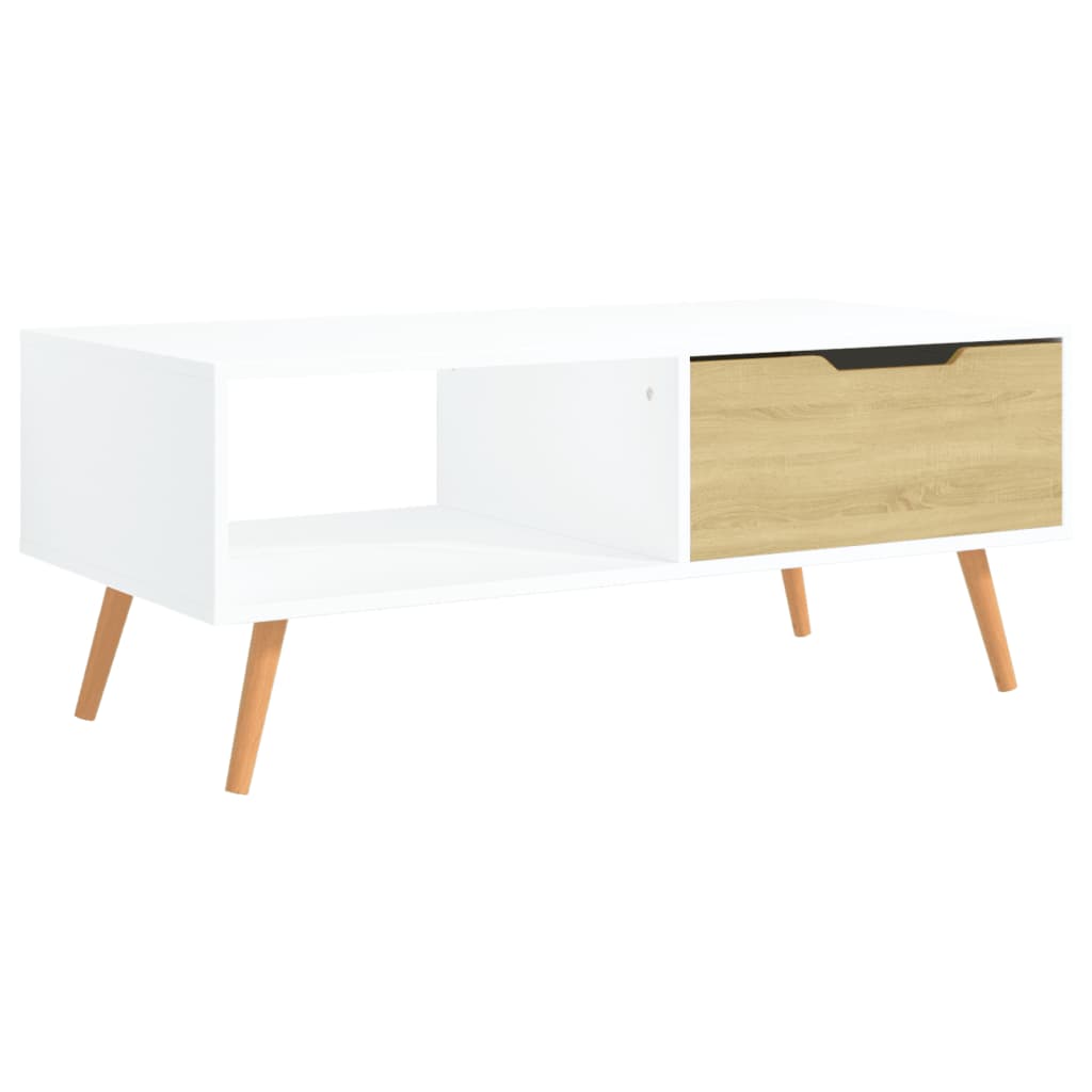 Table basse 100x49,5x43 cm en bois travaillé