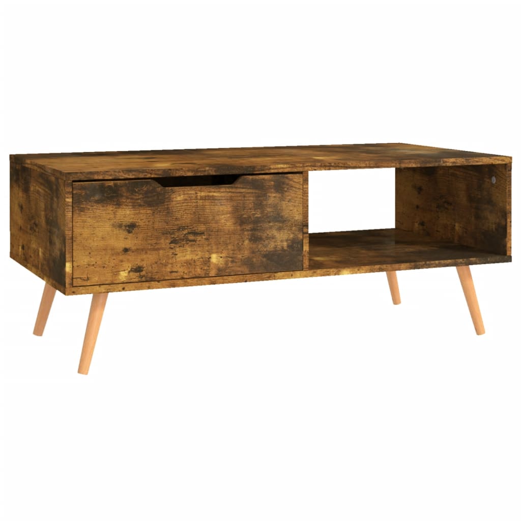 Table basse 100x49,5x43 cm en bois travaillé