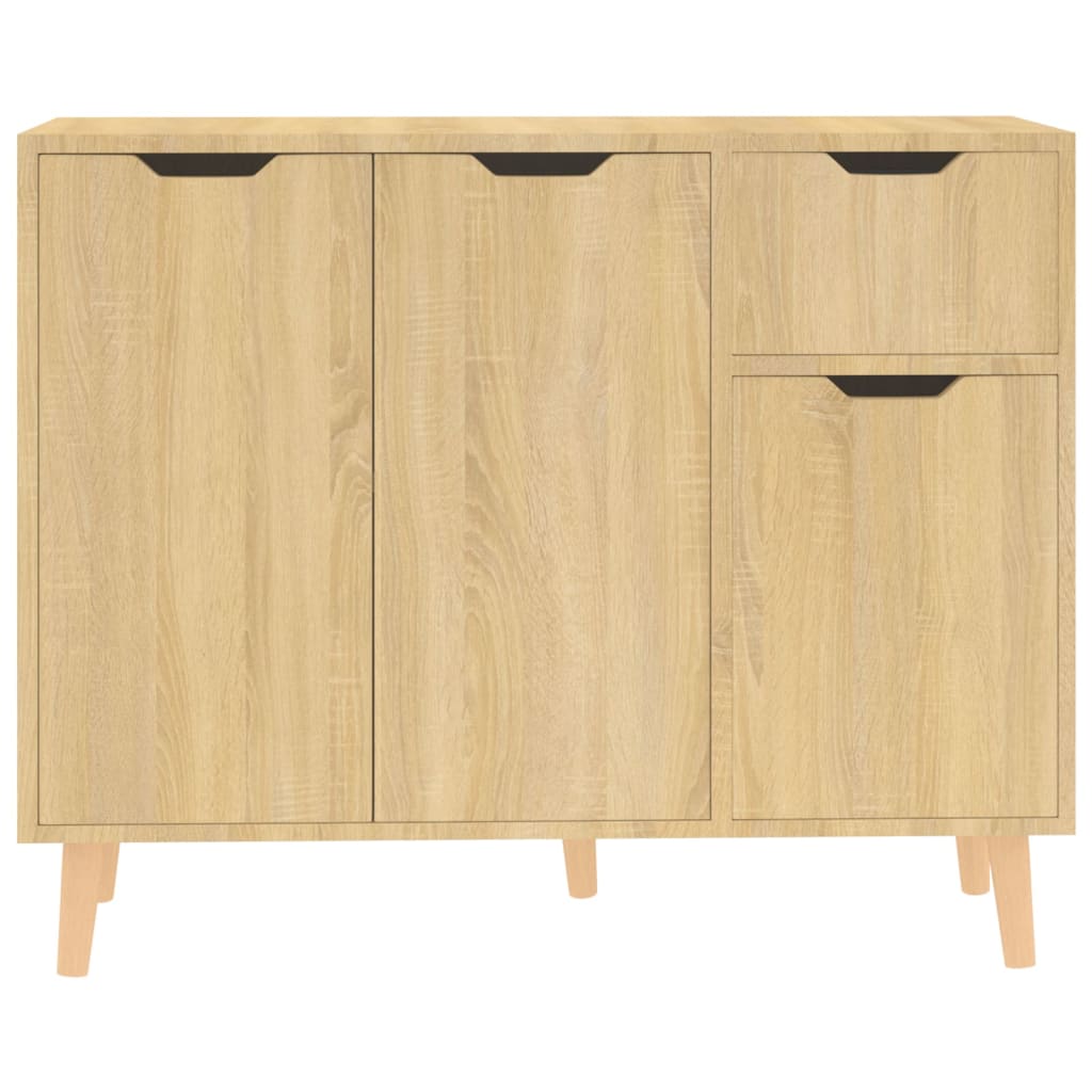 Buffet 90x30x72 cm en dérivé du bois couleur chêne