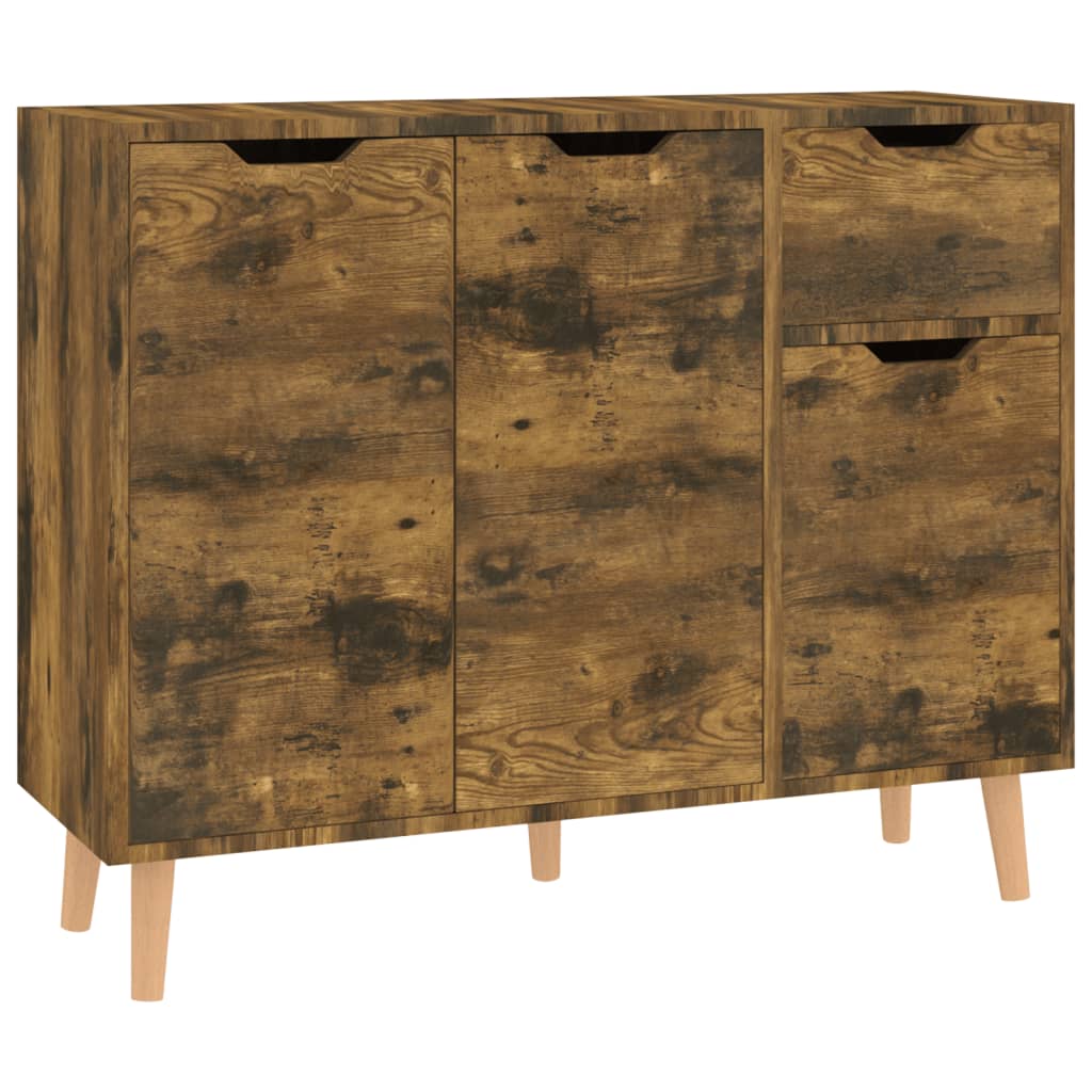 Buffet 90x30x72 cm en dérivé du bois couleur chêne