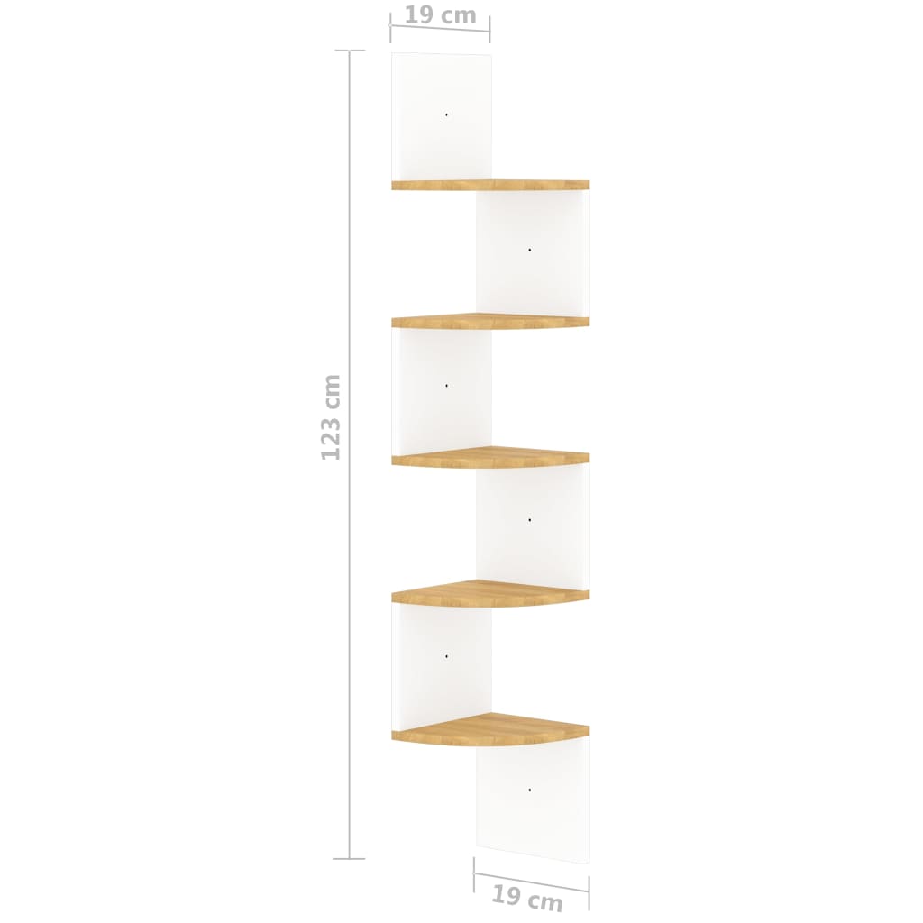 Hoekwandschap 19x19x123 cm bewerkt hout hoogglans zwart