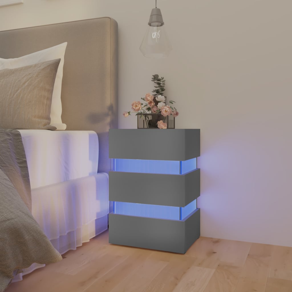 Nachtkastje LED 45x35x67 cm bewerkt hout