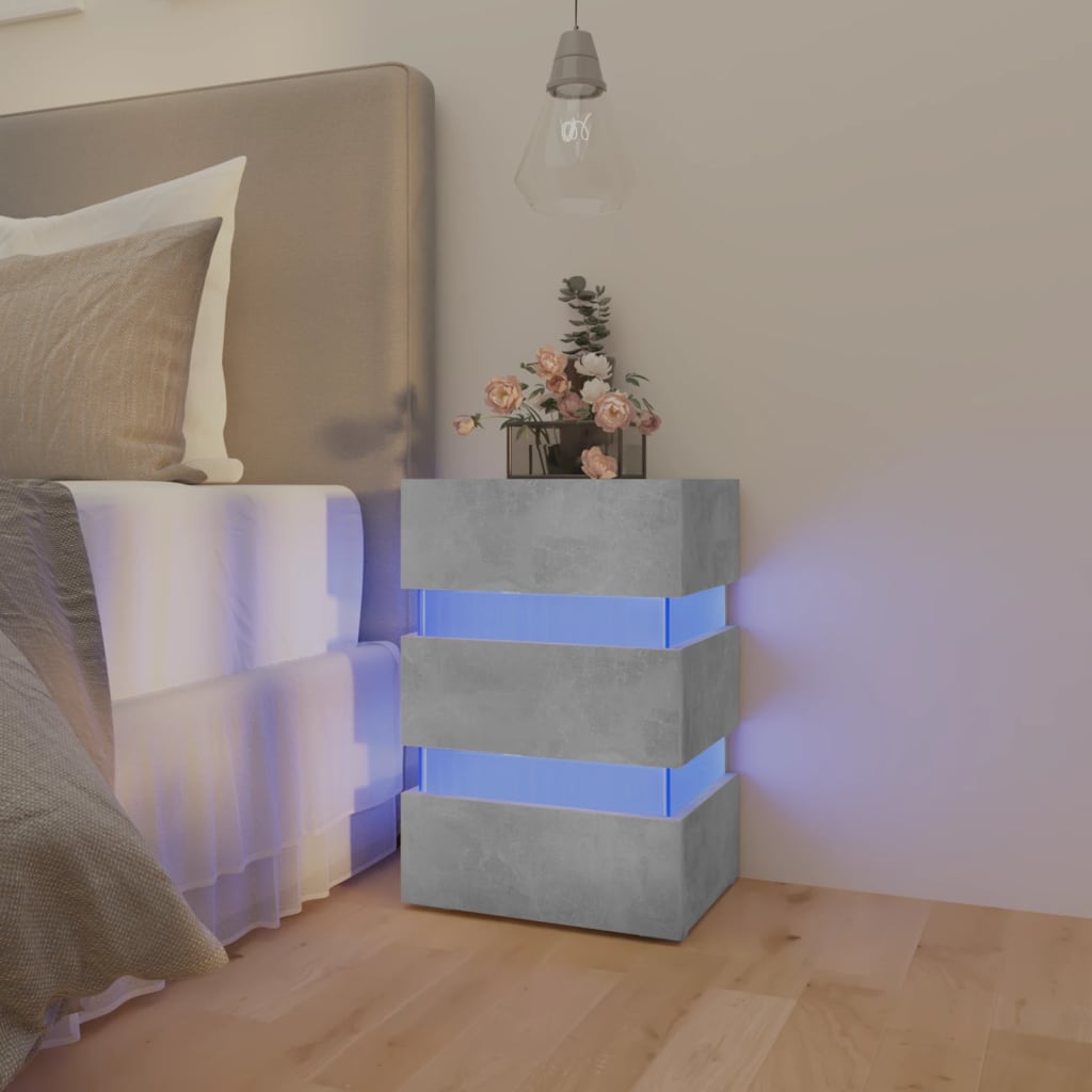 Nachtkastje LED 45x35x67 cm bewerkt hout