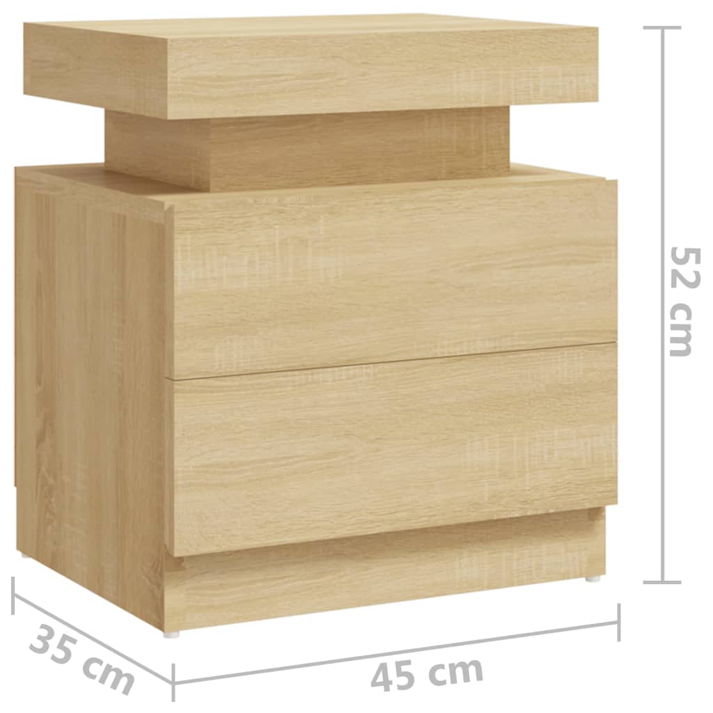 Table de chevet 45x35x52 cm en bois travaillé